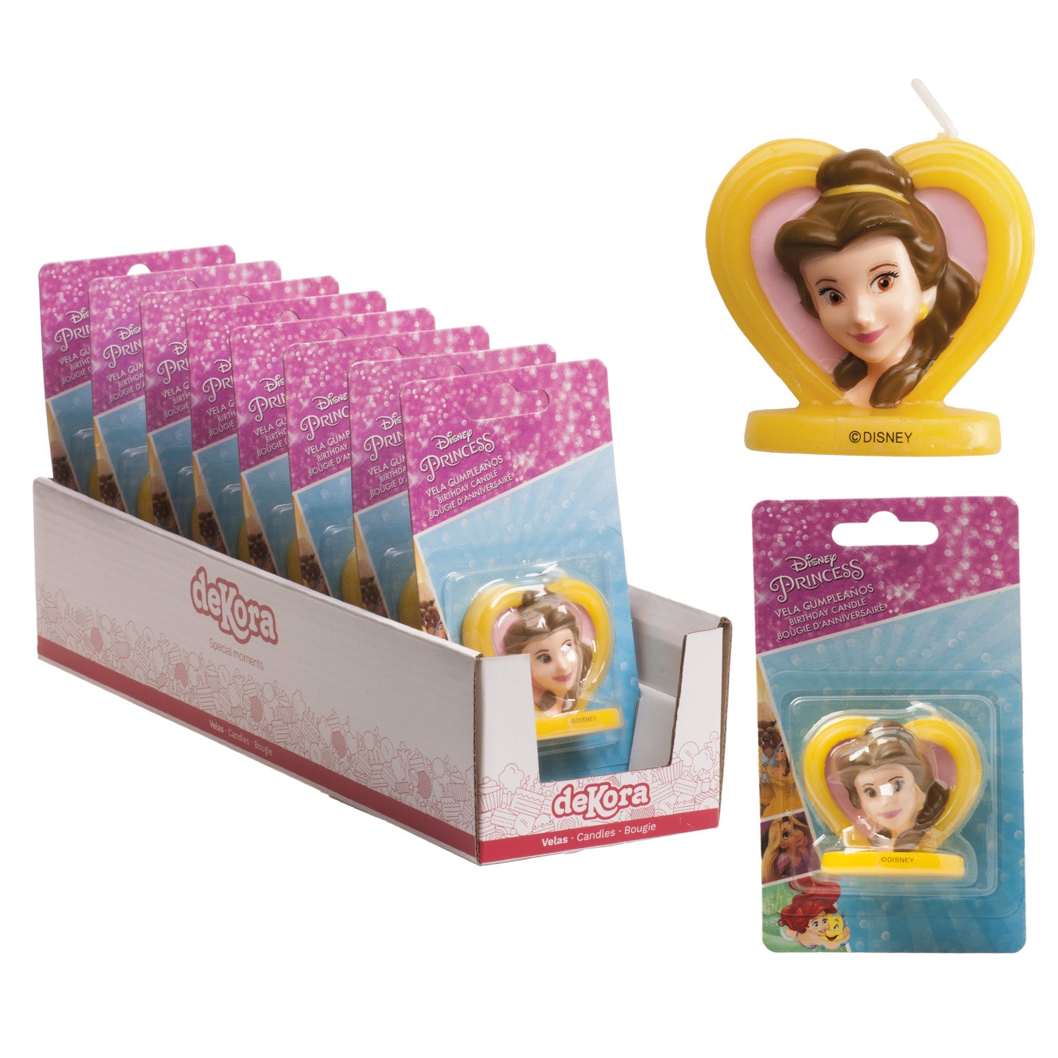 DISPLAY 8 BEAUTY HEART 3D BIRTHDAY CANDLES 5,5 CM