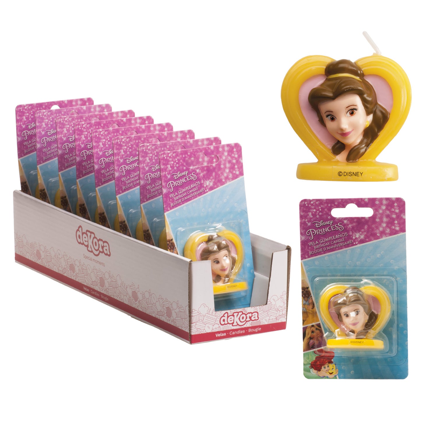 DISPLAY 8 BEAUTY HEART 3D BIRTHDAY CANDLES 5,5 CM