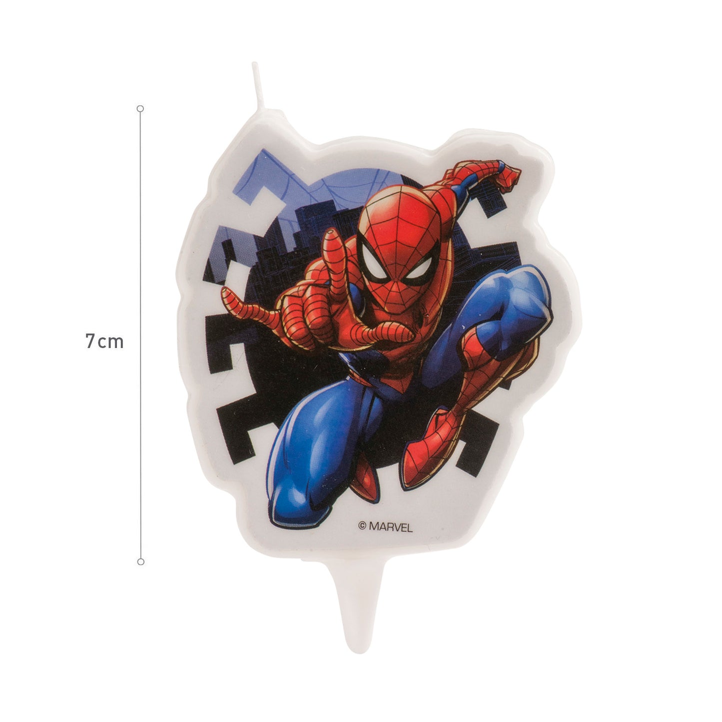 DISPLAY 12 SPIDERMAN 2D BIRTHDAY CANDLES 7 CM