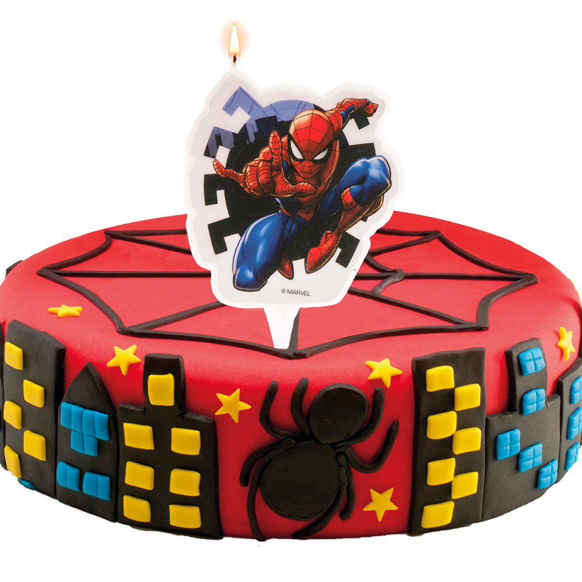 ESPOSITORE 12 CANDELINE 2D COMPLEANNO SPIDERMAN 7 CM