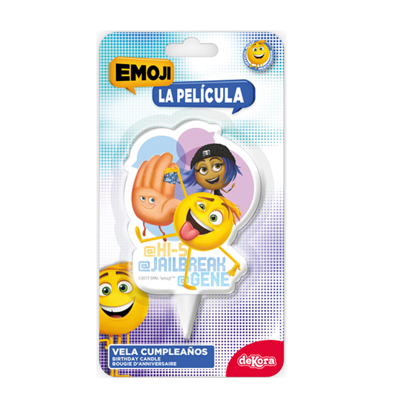 DISPLAY 12 VELAS ANIVERSÁRIO 2D EMOJI 7,5 CM