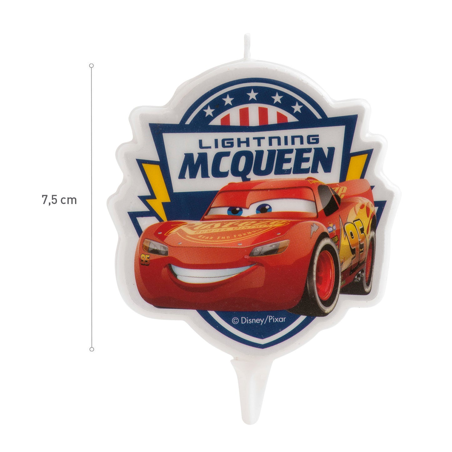 DISPLAY 12 BOUGIES ANNIVERSAIRE 2D CARS 7,5 CM