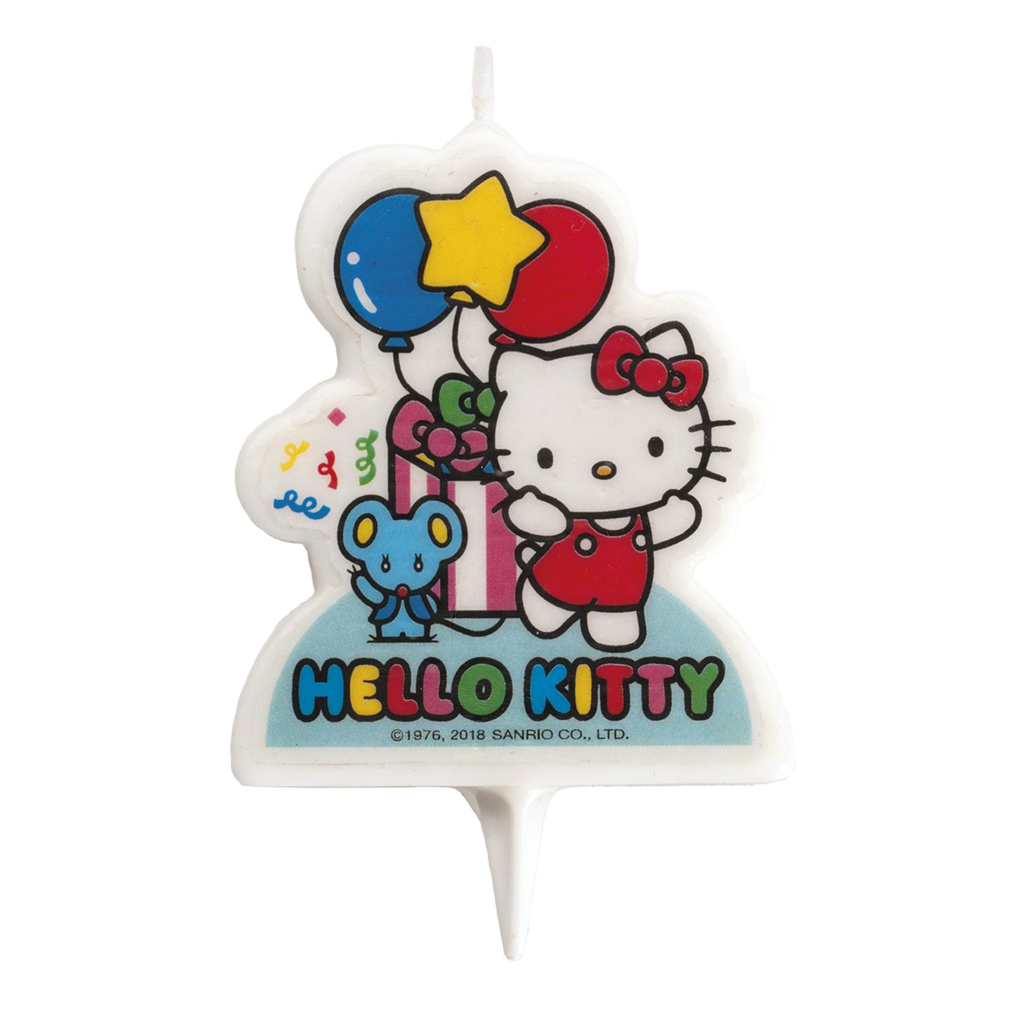 DISPLAY 12 HELLO KITTY 2D BIRTHDAY CANDLES 7 CM