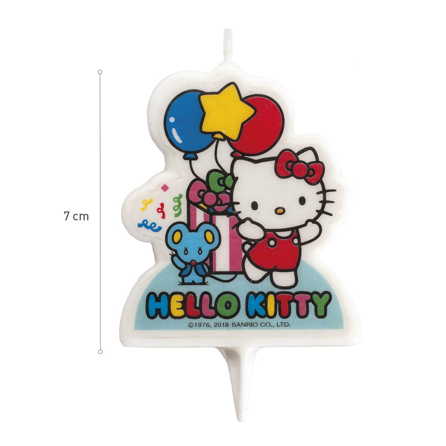 DISPLAY 12 HELLO KITTY 2D BIRTHDAY CANDLES 7 CM