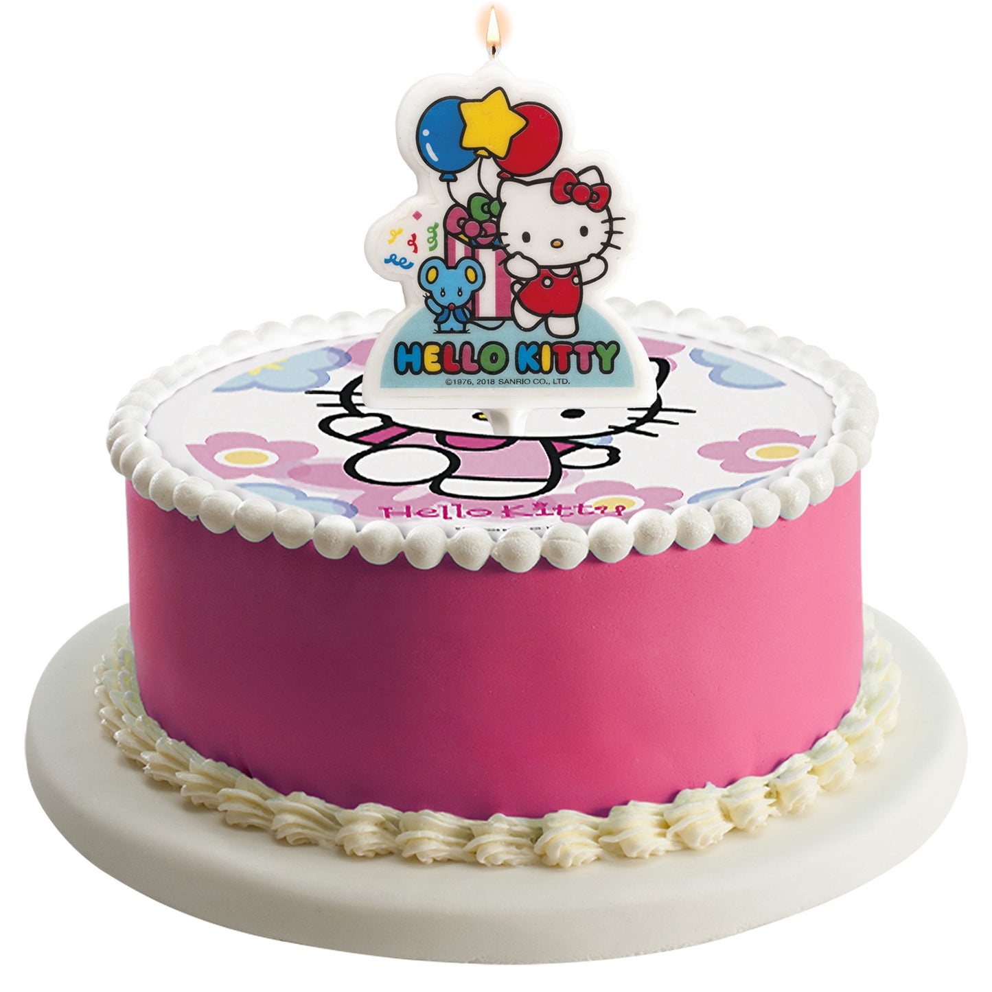 DISPLAY 12 HELLO KITTY 2D BIRTHDAY CANDLES 7 CM