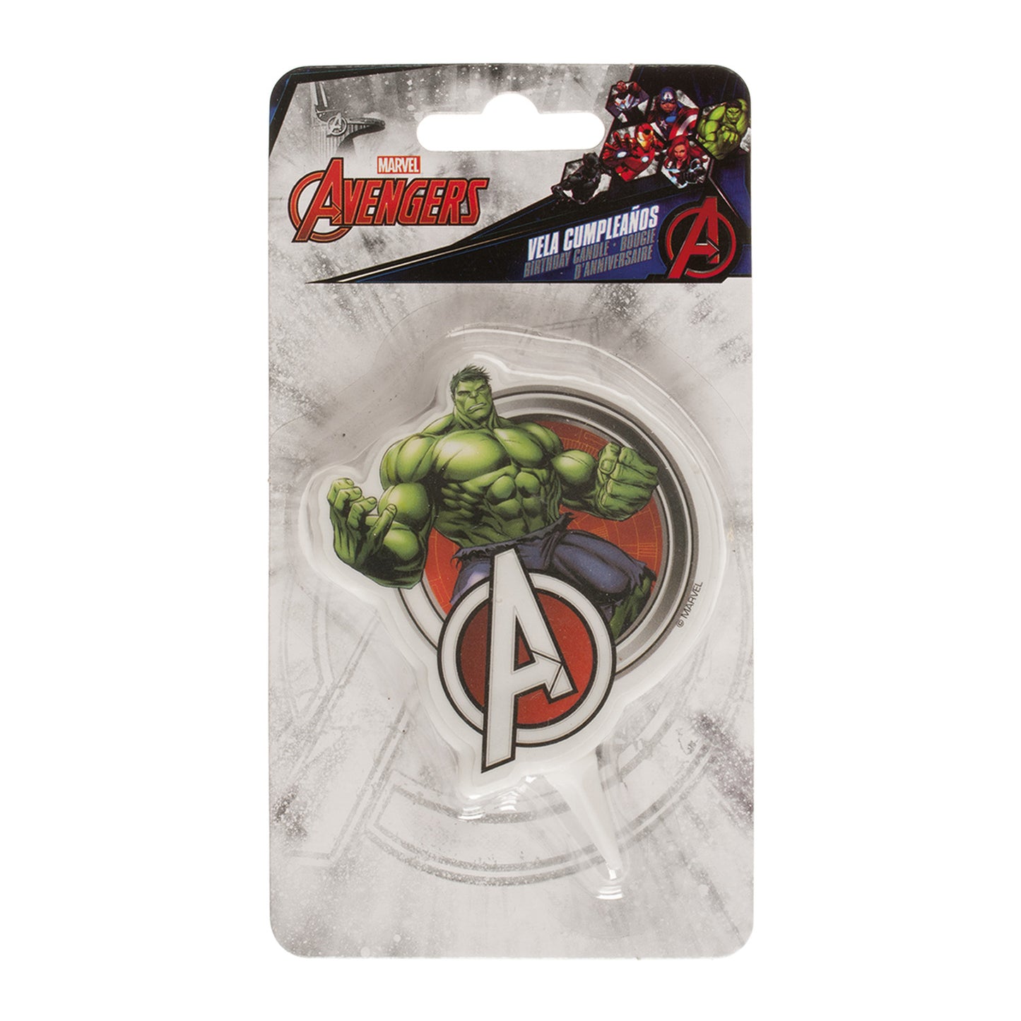 DISPLAY 12 VELAS ANIVERSÁRIO 2D HULK 9 CM