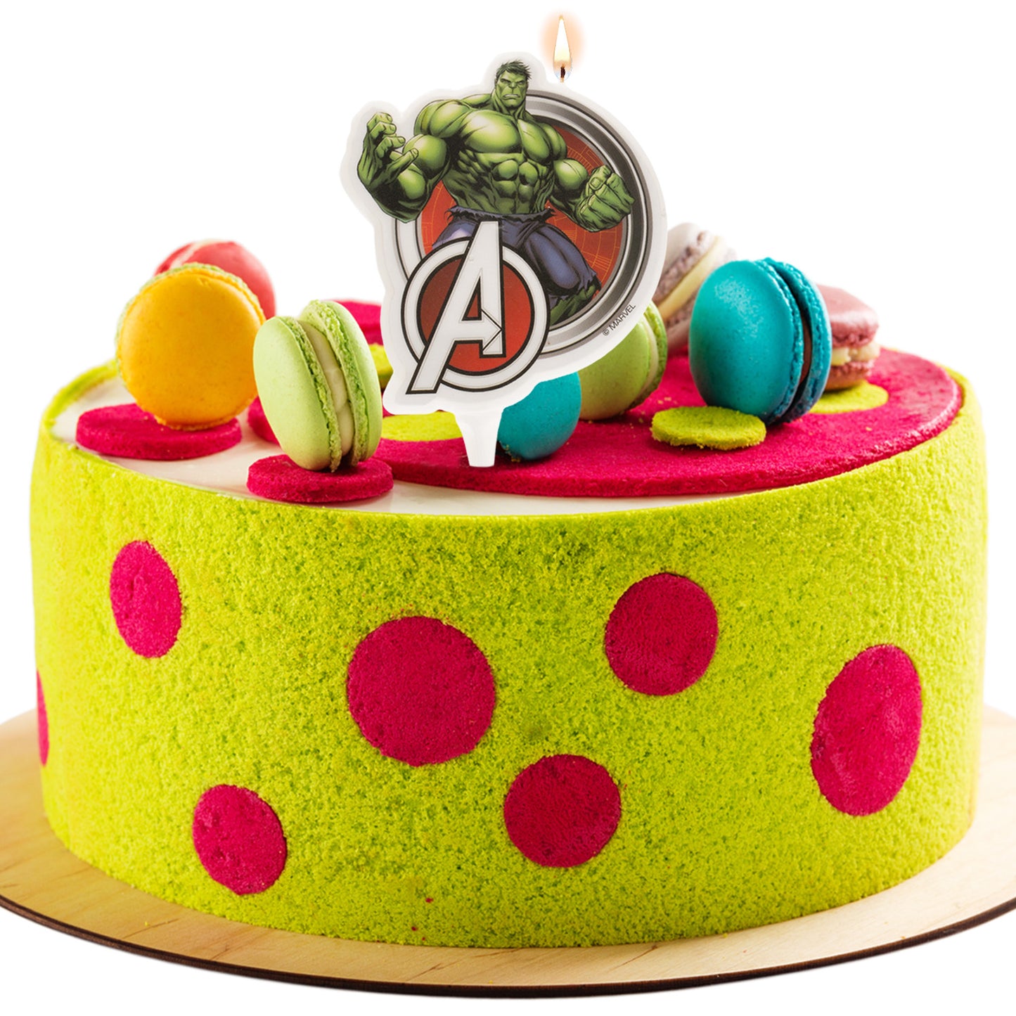 DISPLAY 12 HULK BIRTHDAY 2D CANDLES 9 CM