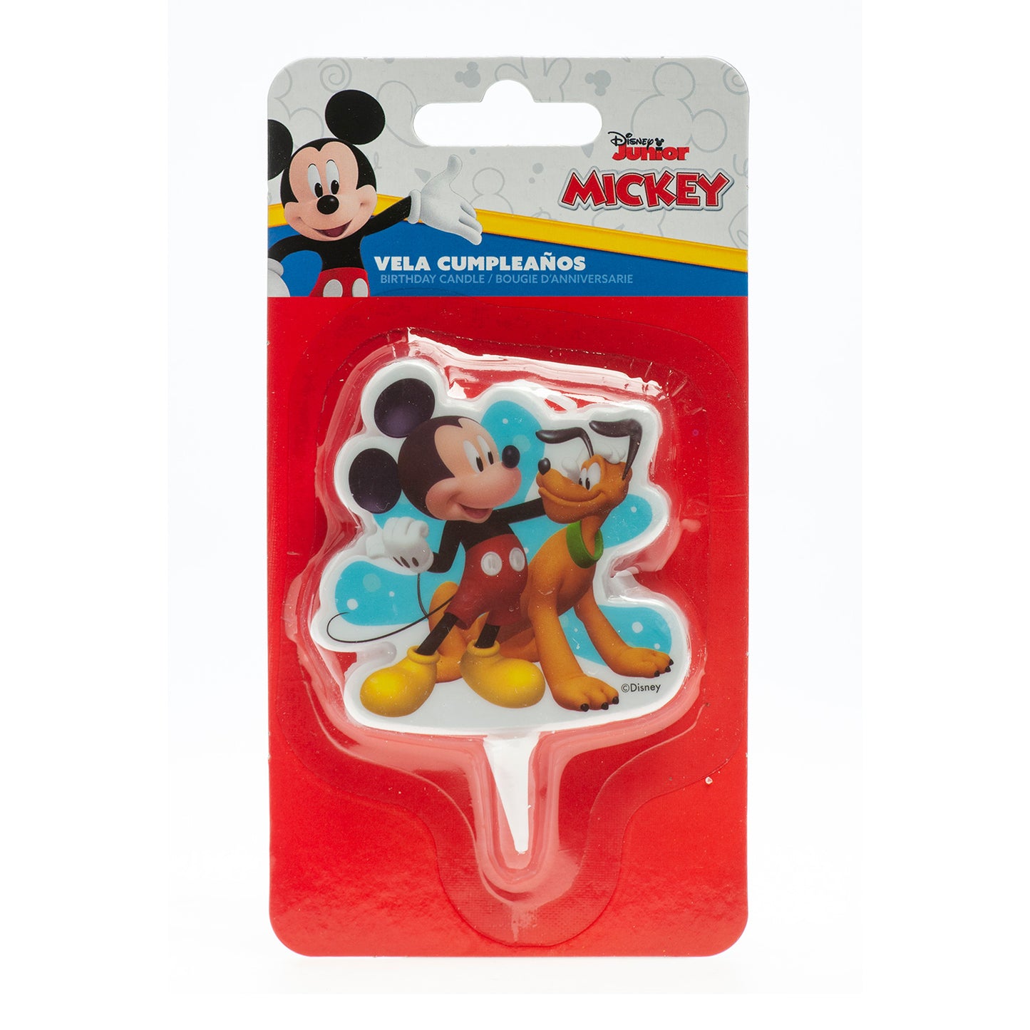 VELA CUMPLEAÑOS 2D MICKEY MOUSE Y PLUTO 7,5CM