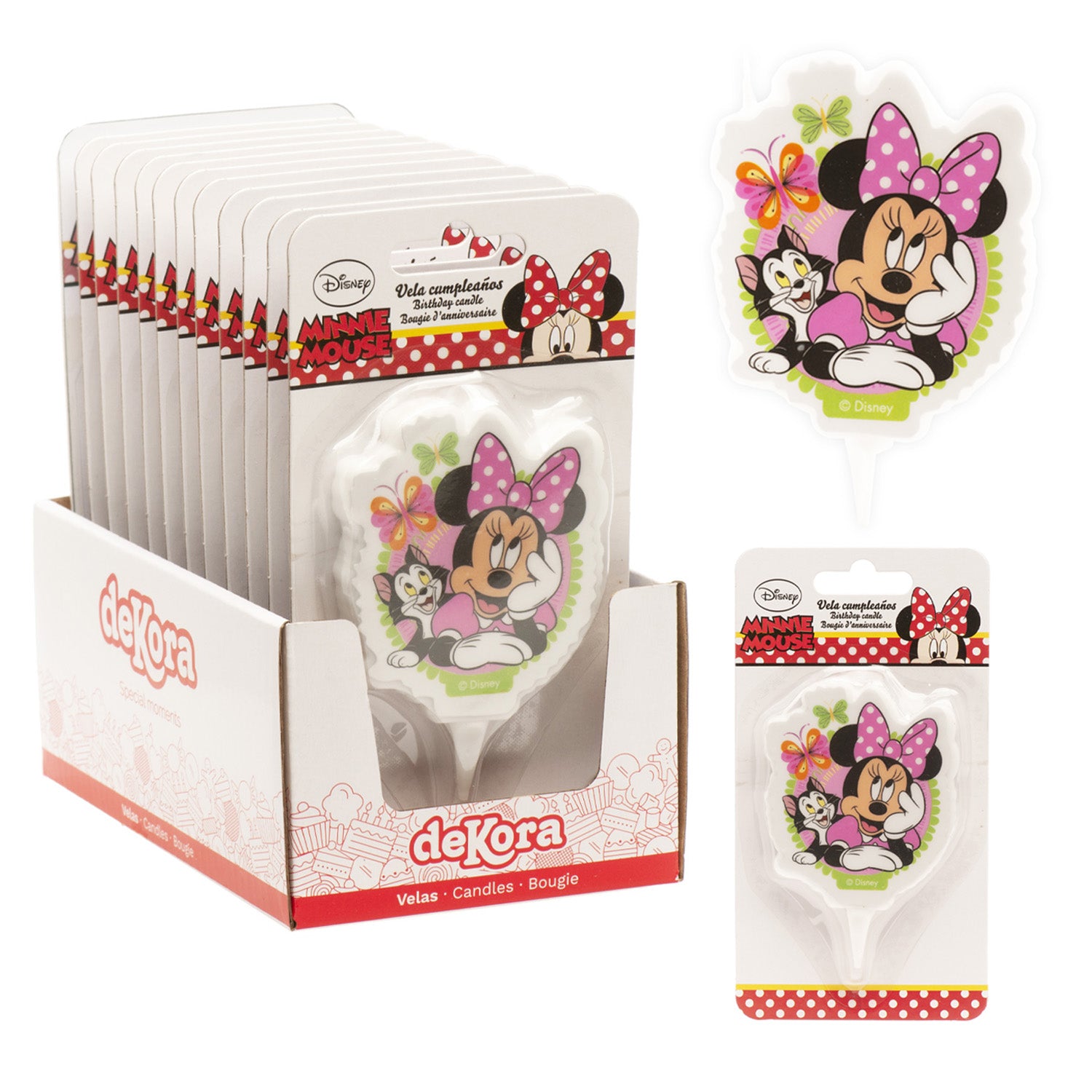 VELA ANIVERSÁRIO 2D MINNIE MOUSE 7,5CM