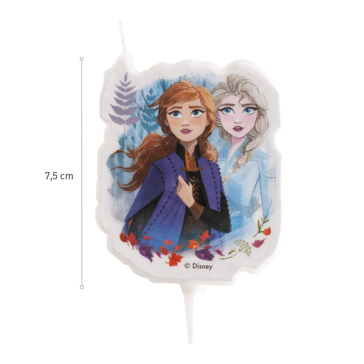DISPLAY 12 FROZEN II 2D BIRTHDAY CANDLES 7,5 CM