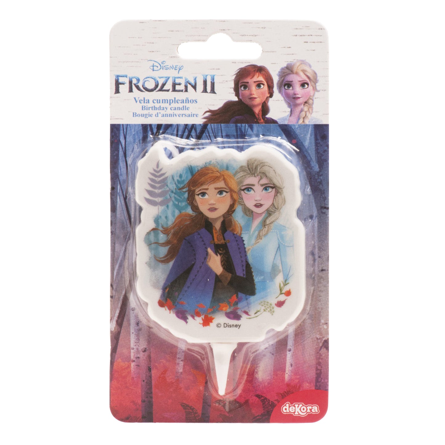 DISPLAY 12 FROZEN II 2D BIRTHDAY CANDLES 7,5 CM