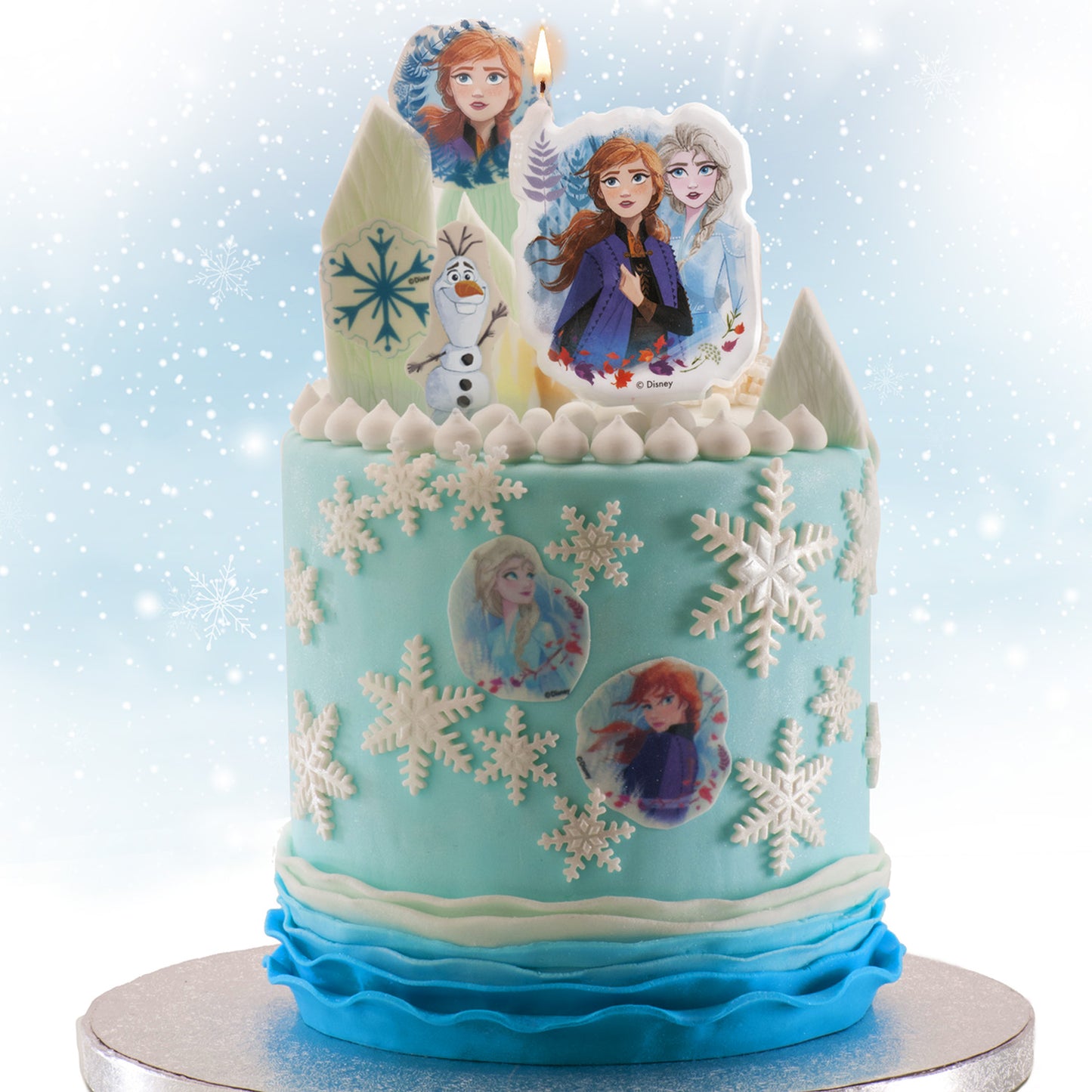 DISPLAY 12 FROZEN II 2D BIRTHDAY CANDLES 7,5 CM