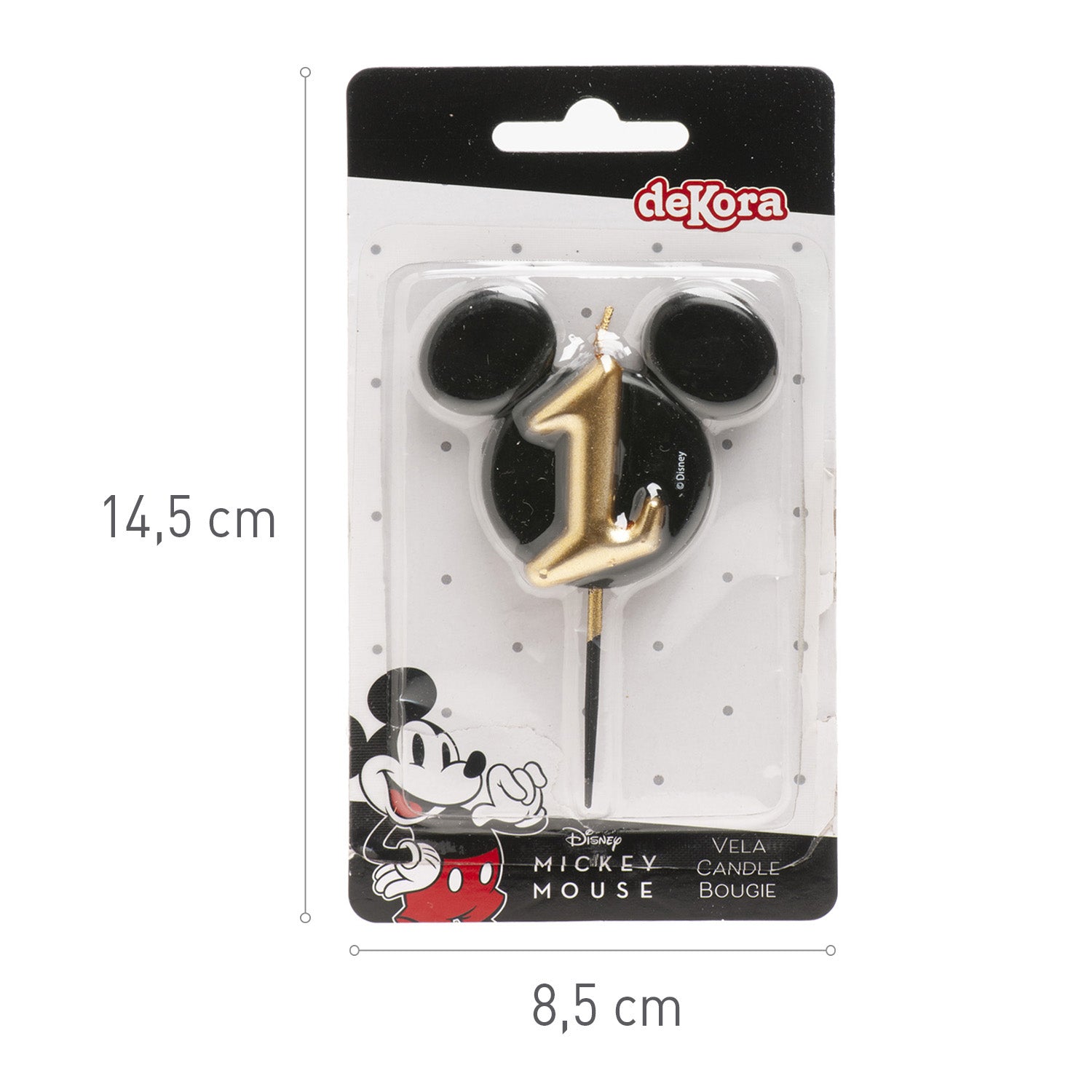 VELAS DE CUMPLEAÑOS OREJAS MICKEY MOUSE 8.5 CM | Nº1