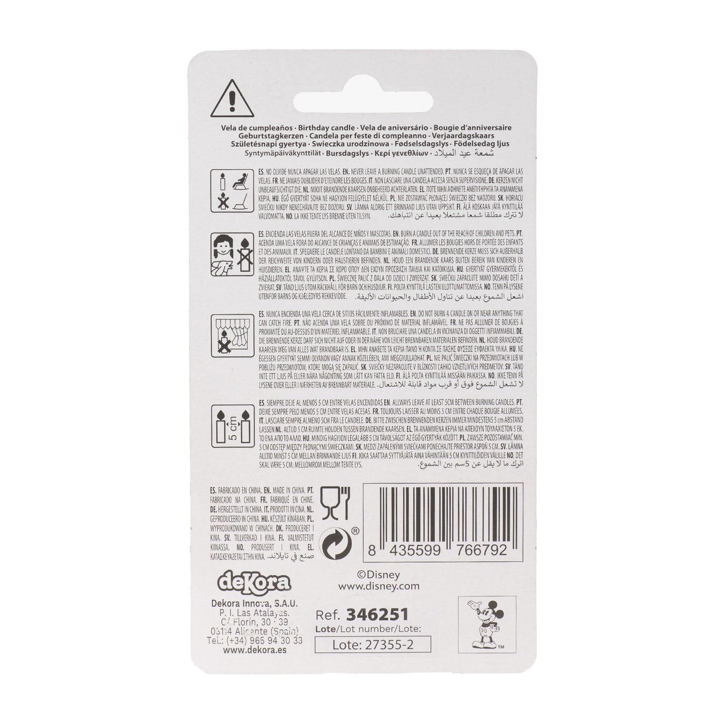 VELAS DE ANIVERSÁRIO ORELHAS DO MICKEY MOUSE 8,5 CM | Nº 1