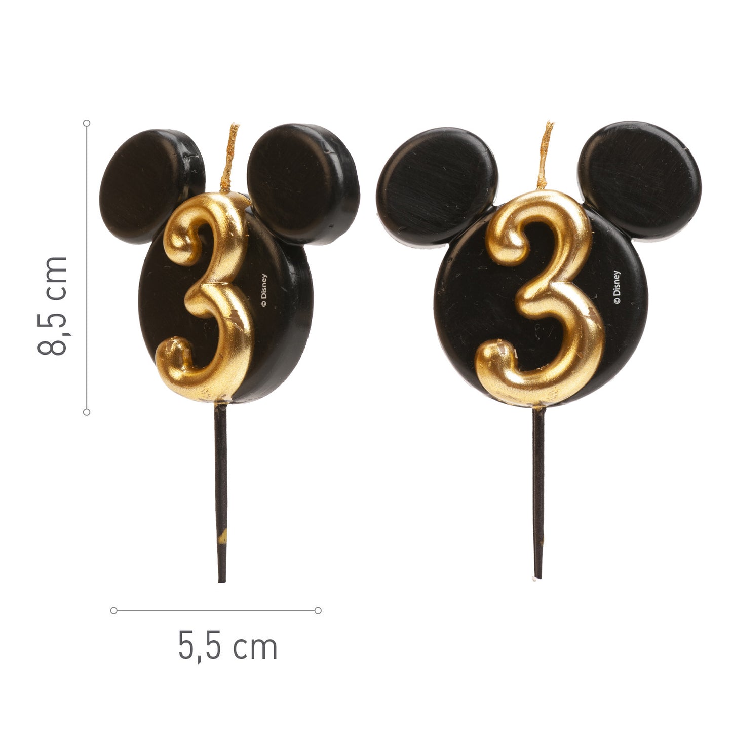 VELAS DE ANIVERSÁRIO ORELHAS DO MICKEY MOUSE 8,5 CM | Nº 3