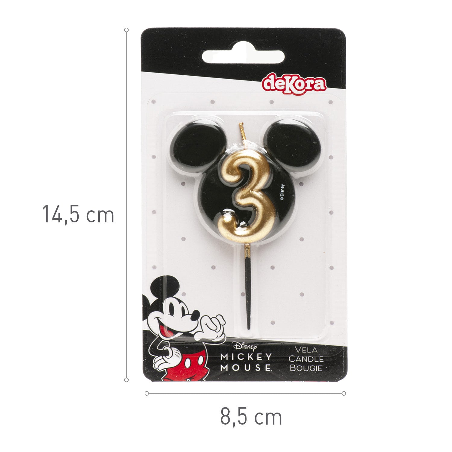 VELAS DE ANIVERSÁRIO ORELHAS DO MICKEY MOUSE 8,5 CM | Nº 3