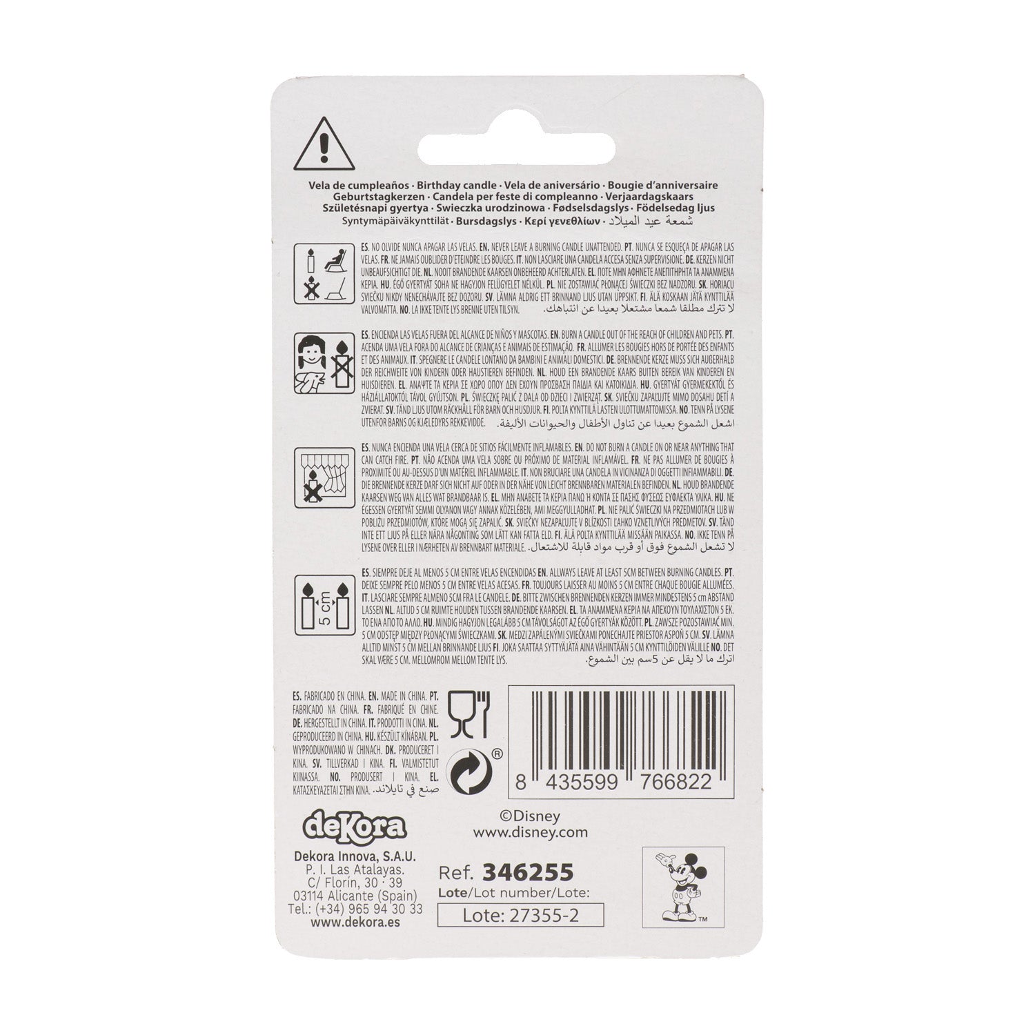 VELAS DE ANIVERSÁRIO ORELHAS DO MICKEY MOUSE 8,5 CM | Nº 5