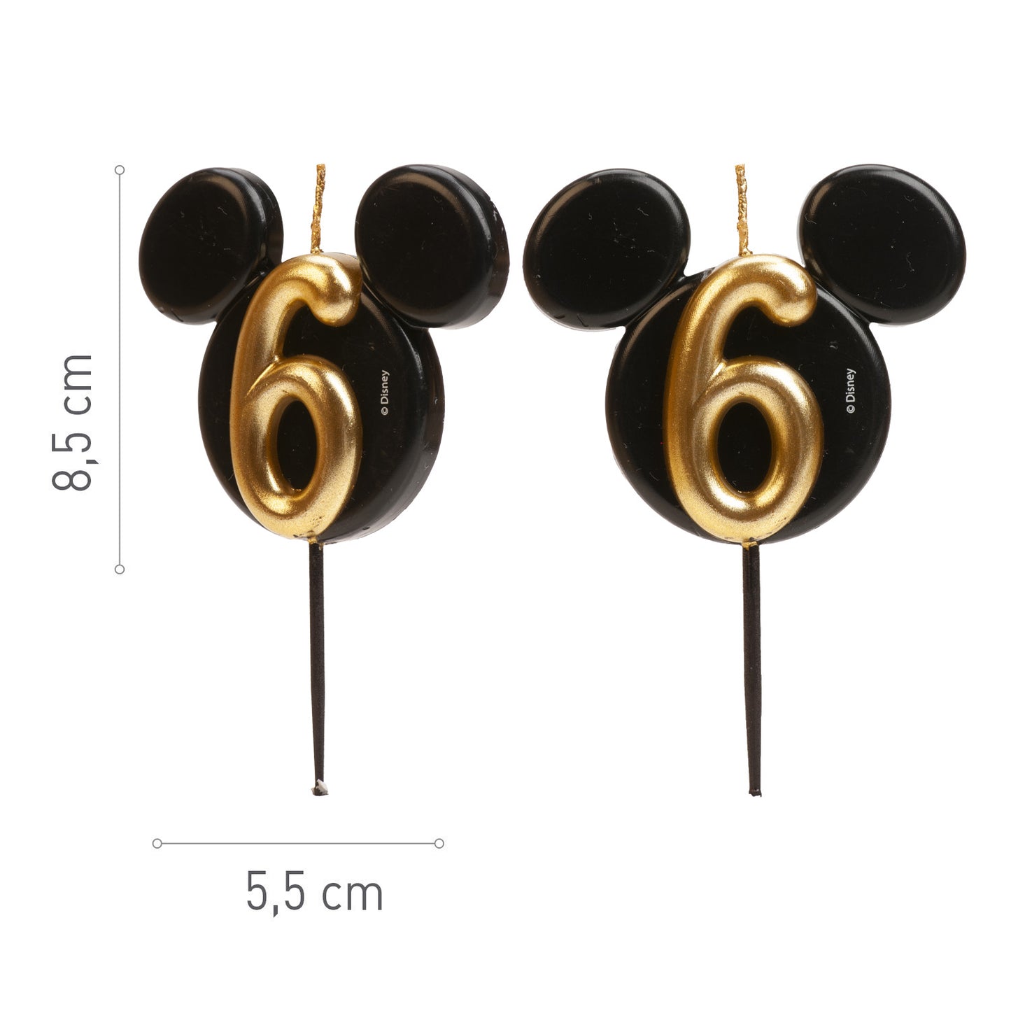 VELAS DE ANIVERSÁRIO ORELHAS DO MICKEY MOUSE 8,5 CM | Nº 6