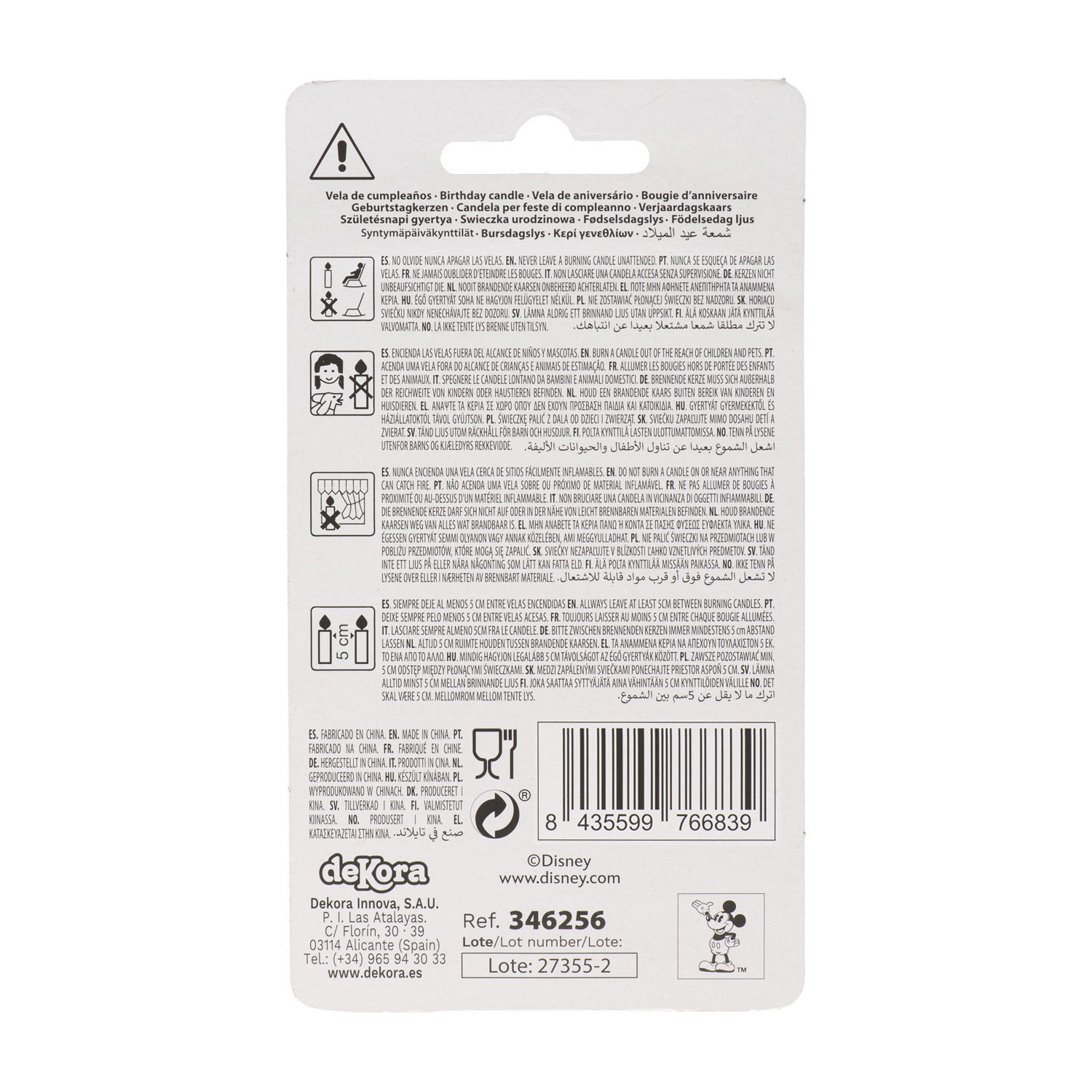 VELAS DE ANIVERSÁRIO ORELHAS DO MICKEY MOUSE 8,5 CM | Nº 6