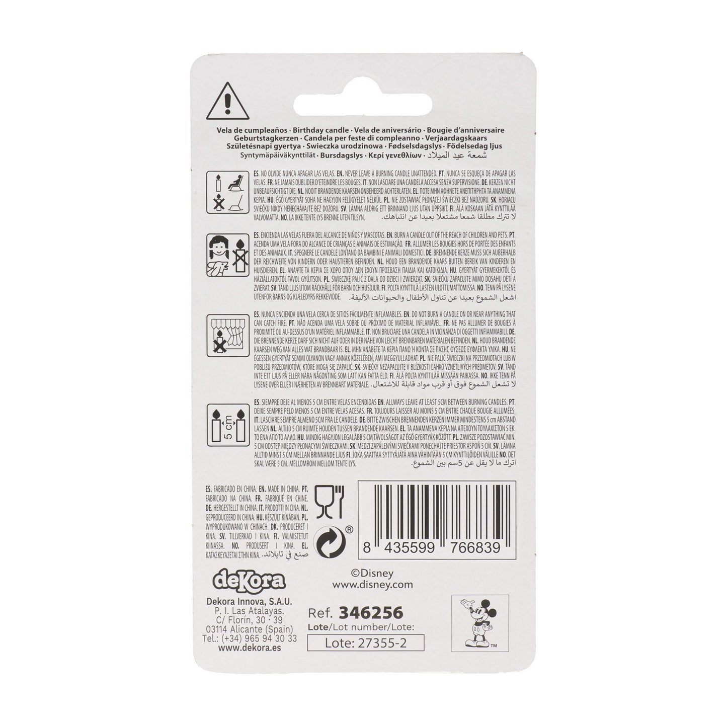 VELAS DE ANIVERSÁRIO ORELHAS DO MICKEY MOUSE 8,5 CM | Nº 6