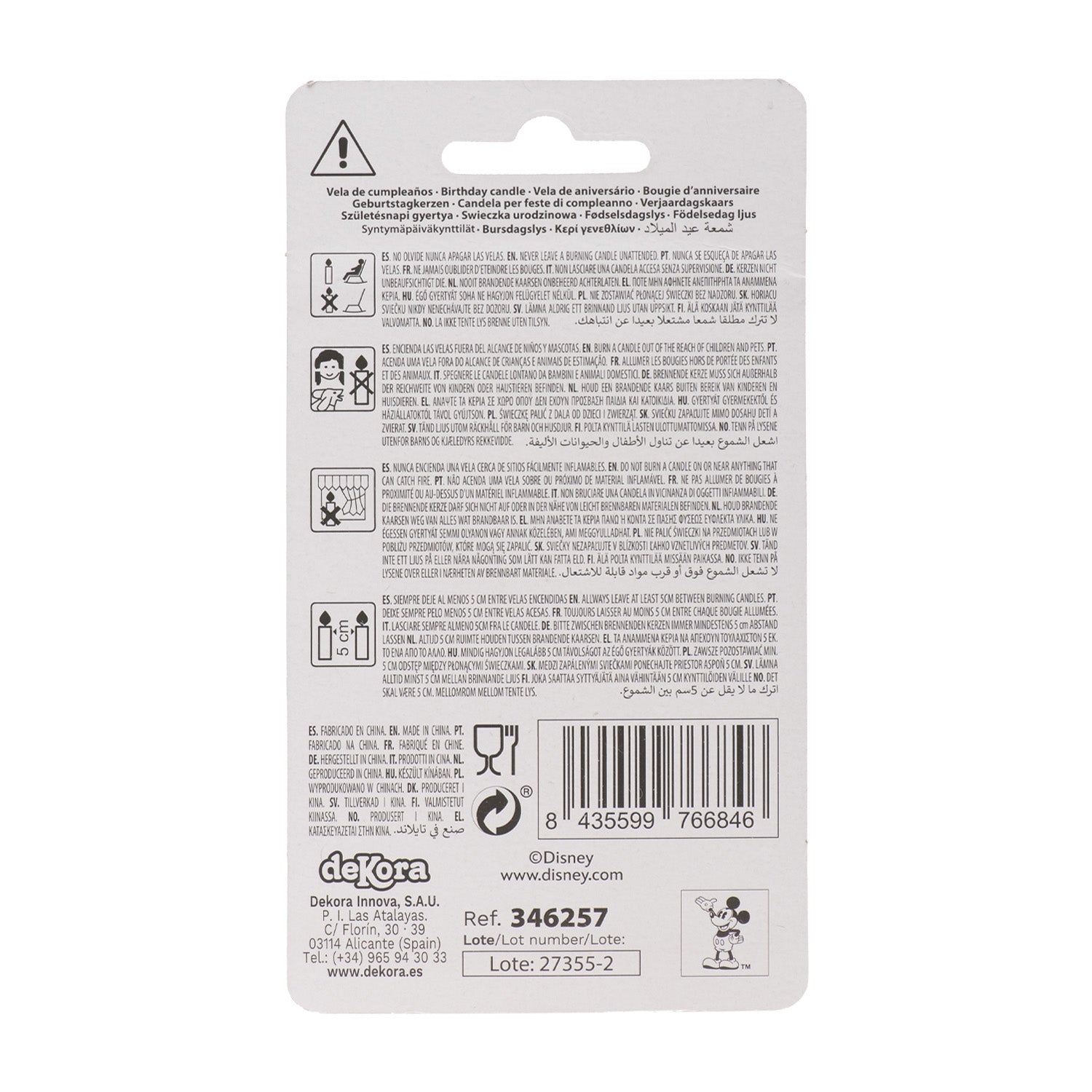 VELAS DE ANIVERSÁRIO ORELHAS DO MICKEY MOUSE 8,5 CM | Nº 7