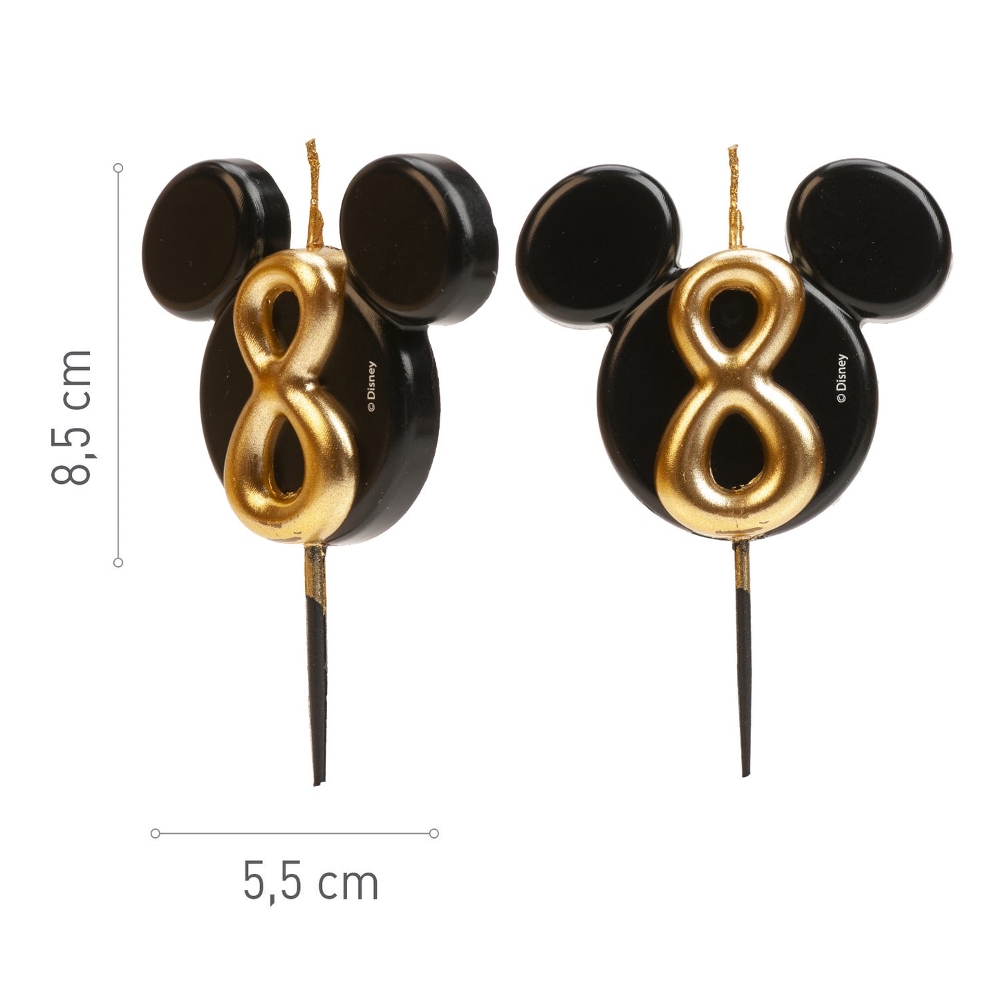 VELAS DE ANIVERSÁRIO ORELHAS DO MICKEY MOUSE 8,5 CM | Nº 8