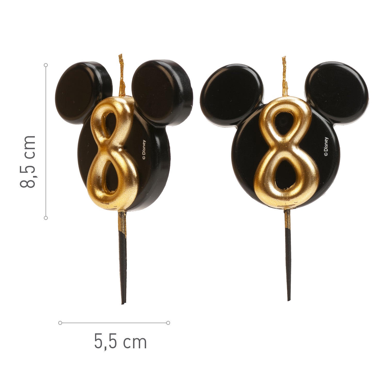 VELAS DE ANIVERSÁRIO ORELHAS DO MICKEY MOUSE 8,5 CM | Nº 8