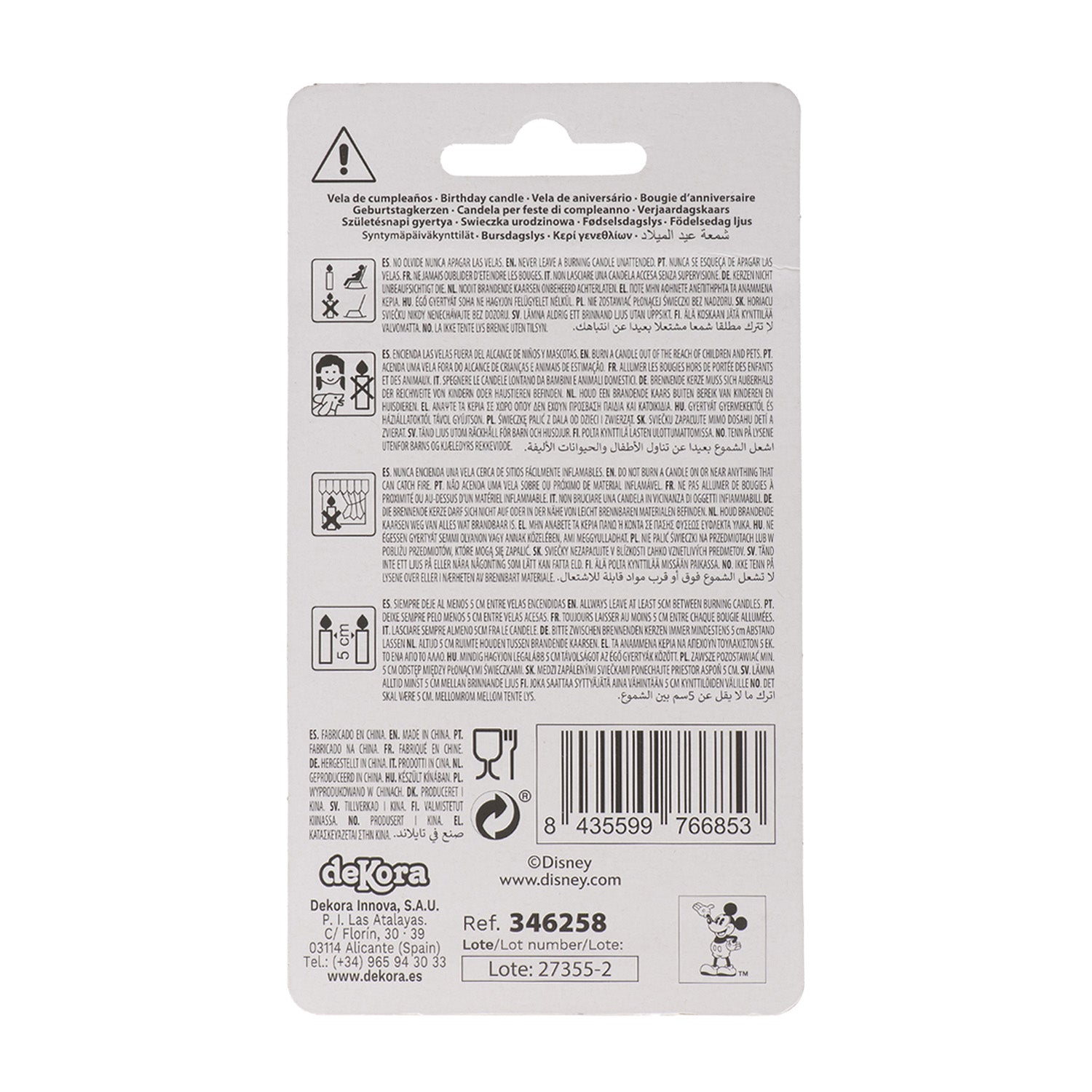 VELAS DE ANIVERSÁRIO ORELHAS DO MICKEY MOUSE 8,5 CM | Nº 8