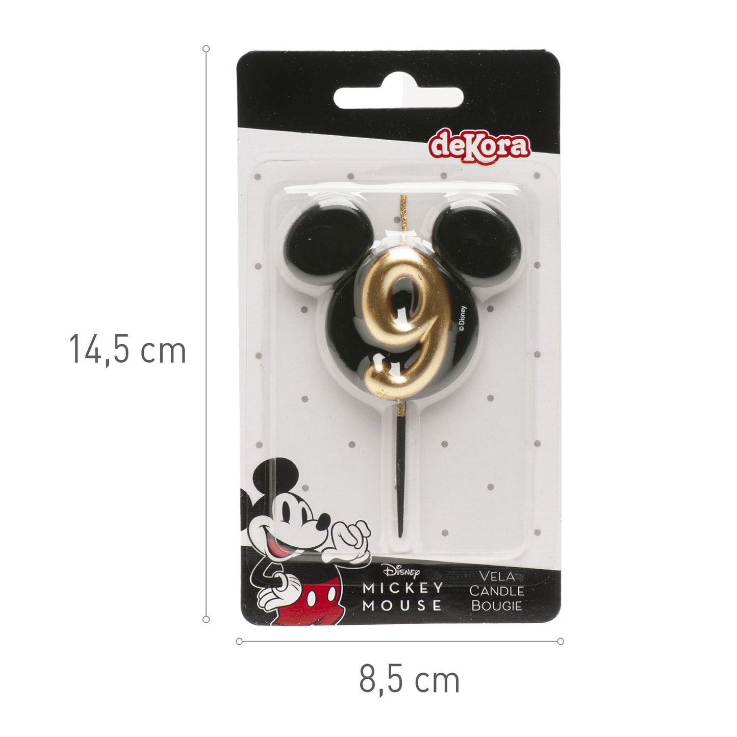 VELAS DE ANIVERSÁRIO ORELHAS DO MICKEY MOUSE 8,5 CM | Nº 9