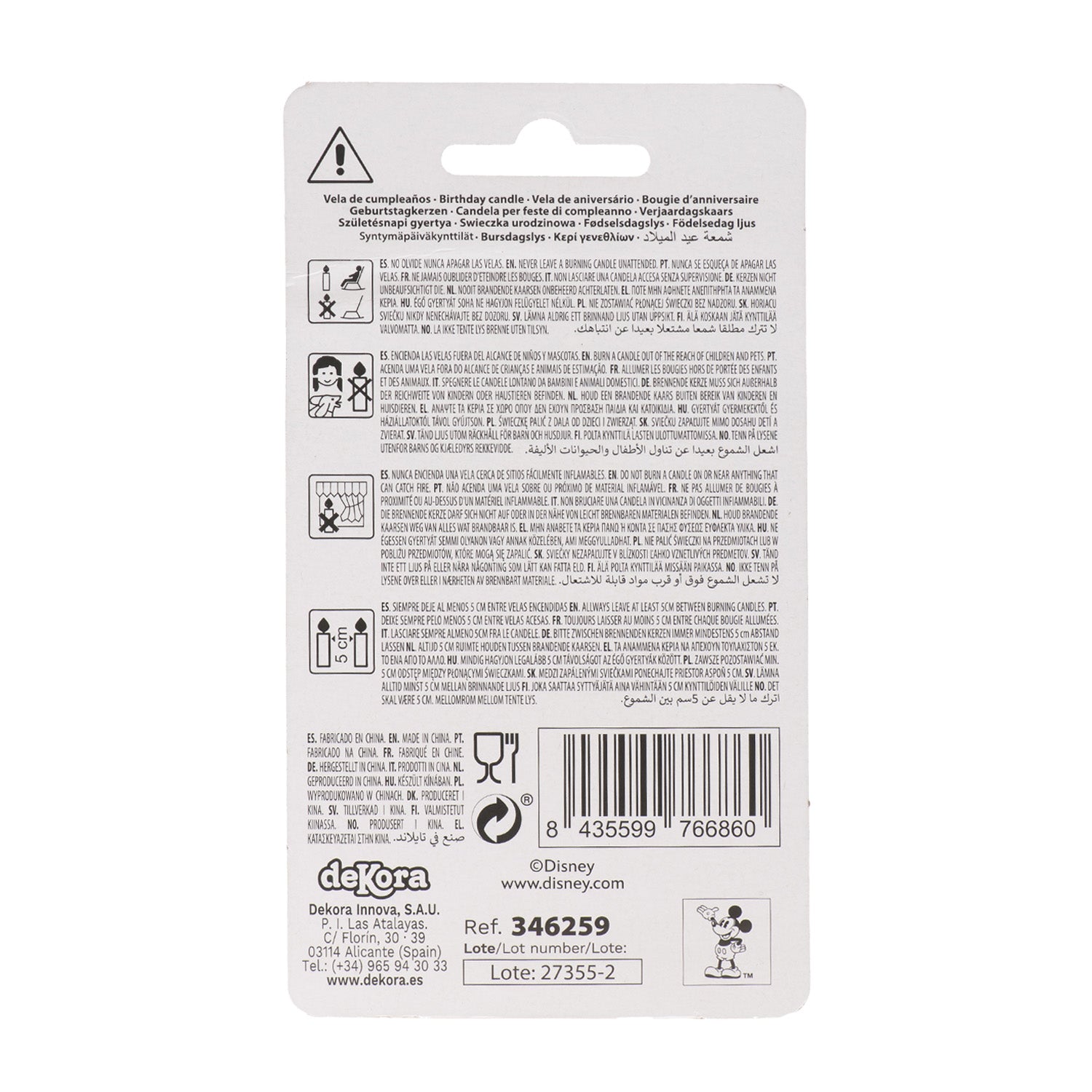 VELAS DE ANIVERSÁRIO ORELHAS DO MICKEY MOUSE 8,5 CM | Nº 9