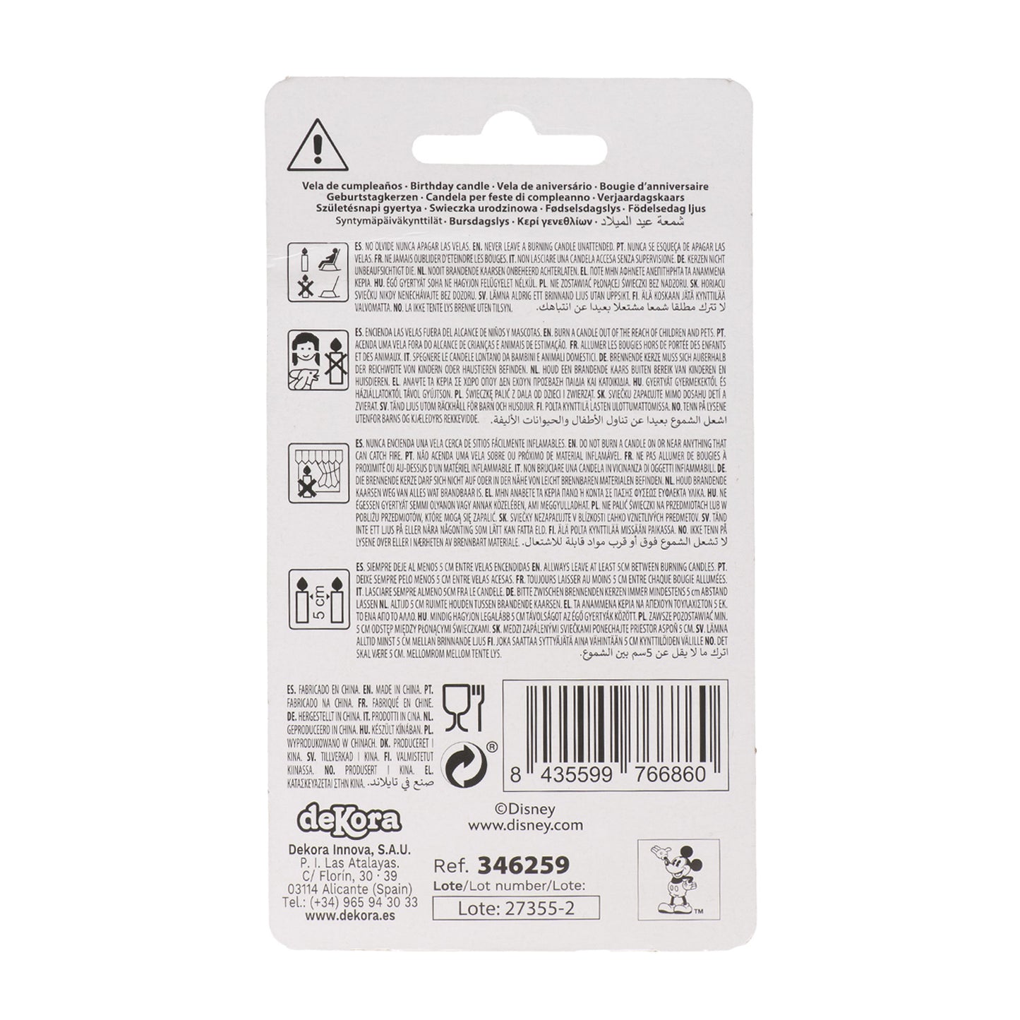 VELAS DE ANIVERSÁRIO ORELHAS DO MICKEY MOUSE 8,5 CM | Nº 9