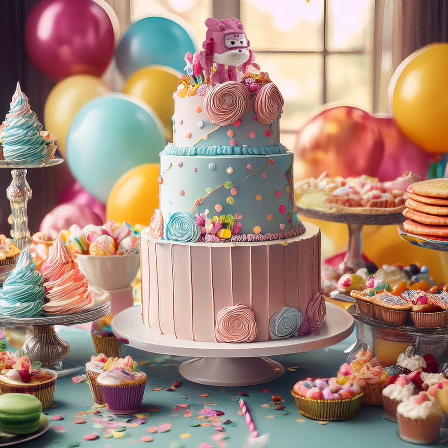 6 PVC FIGURINES SUPER WINGS DIZZY 7CM