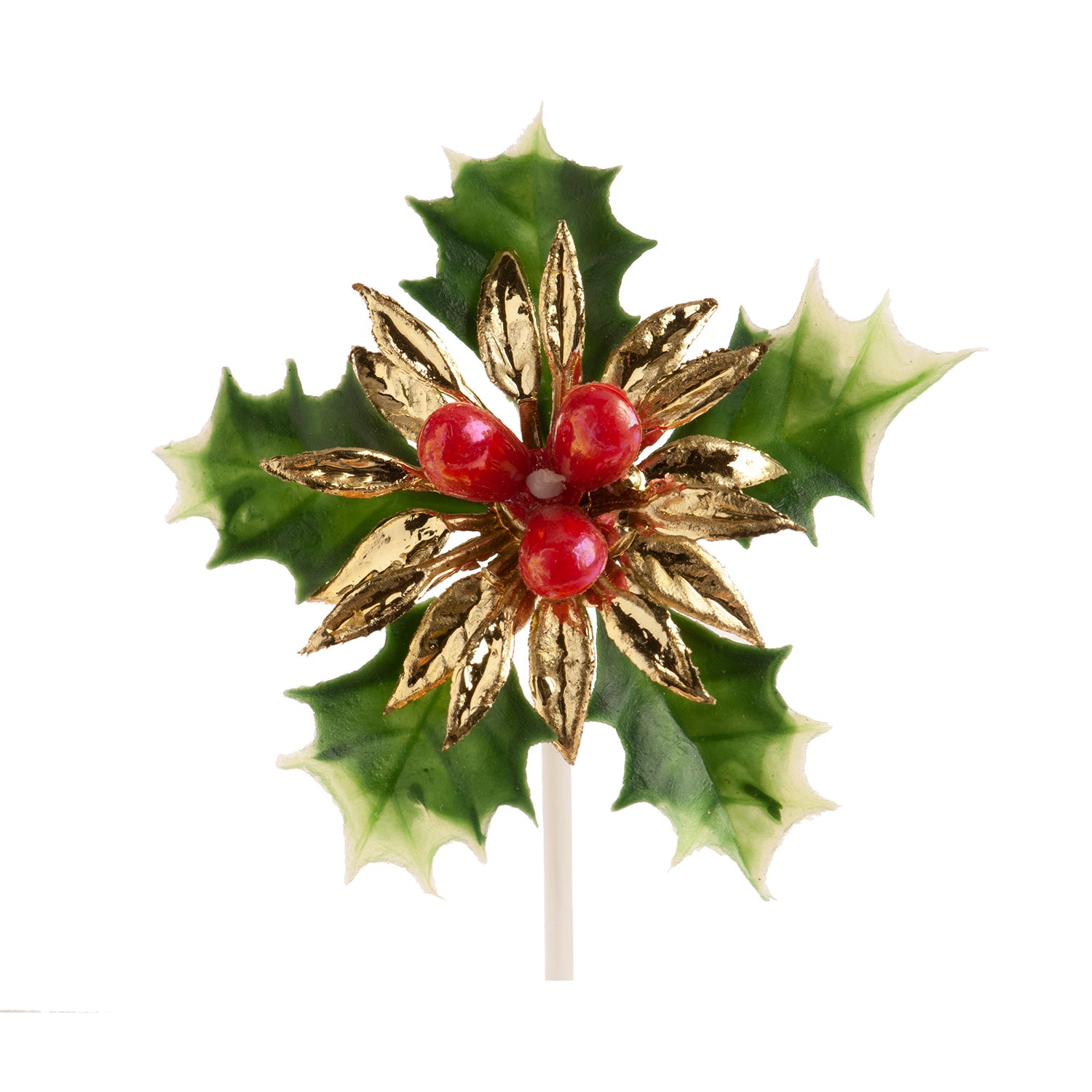 FLOR NAVIDAD CON PINCHO PLASTICO 3 MOD. 4,7CM