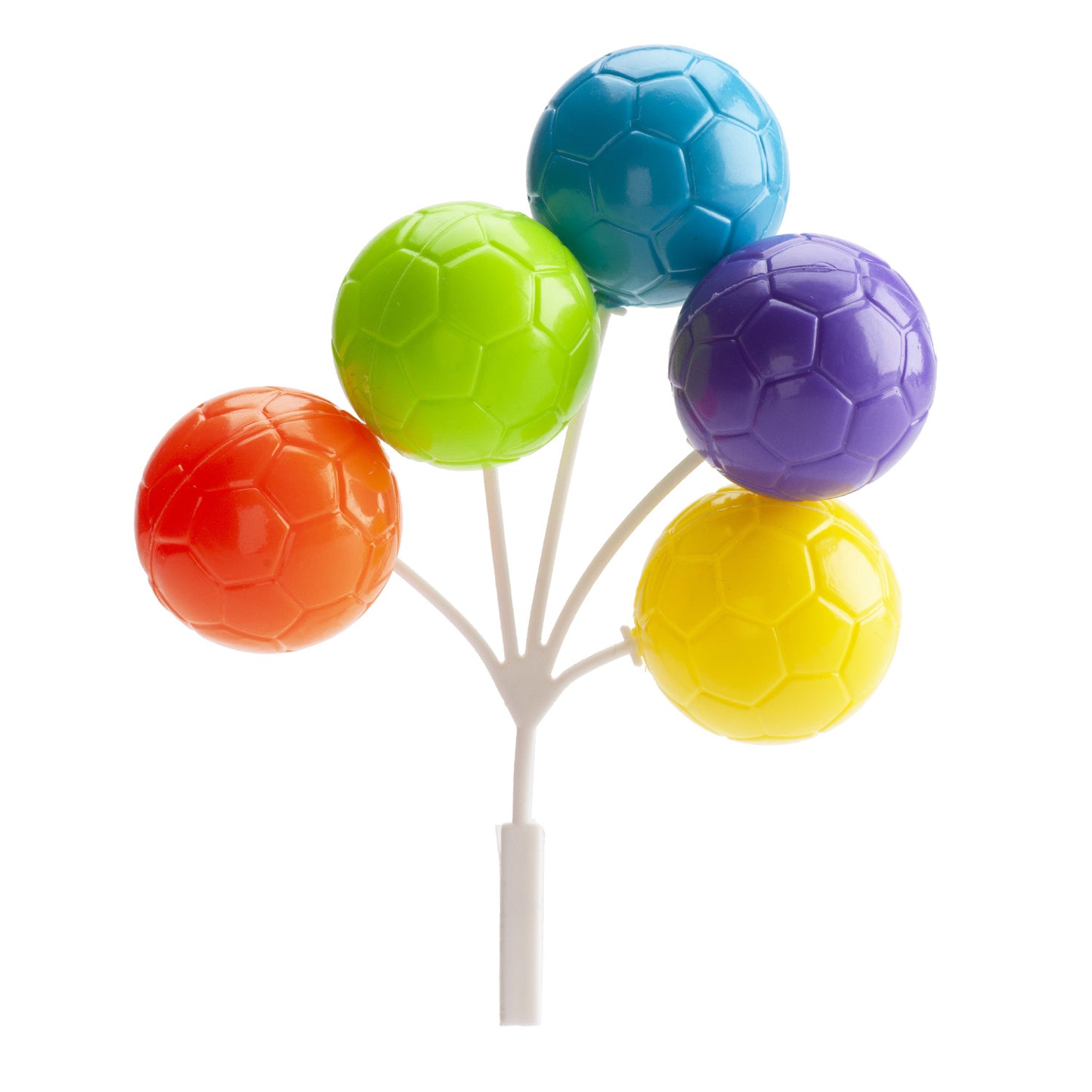 CAKE TOPPER PLÁSTICO BALÕES DE FUTEBOL 12CM
