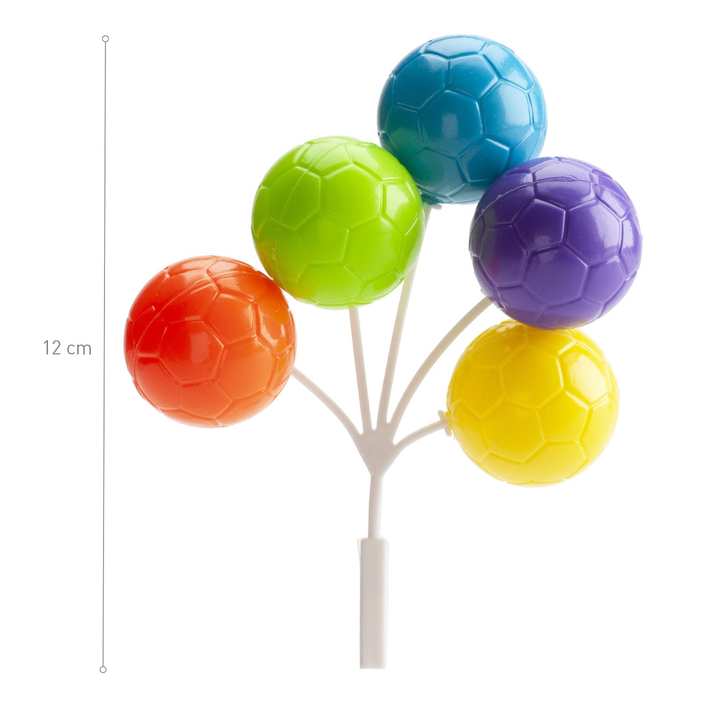 CAKE TOPPER PLASTIQUE BALLONS DE FOOTBALL 12CM