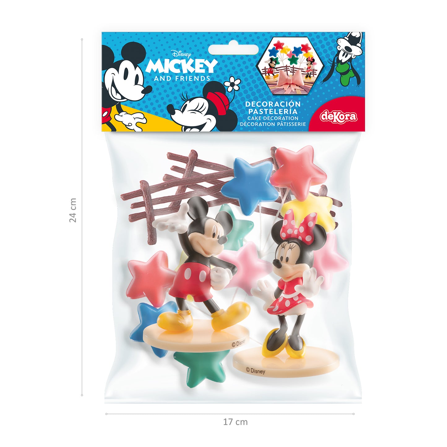PVC RETAIL MICKEY AND MINNIE CAKE DECORATING KIT