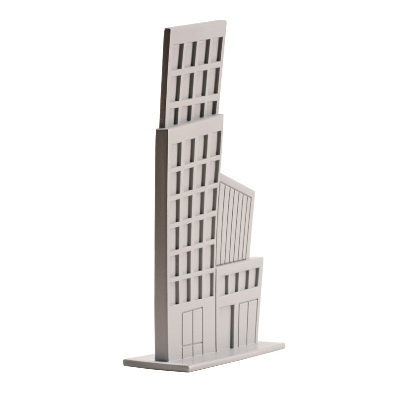 DECORAZIONE TORTA EDIFICI IN PVC ROSSO E GRIGIO 12CM