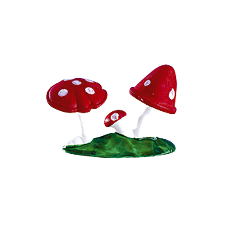 RED MUSHROOMS WITH BASE 4X5CM PLASTIC