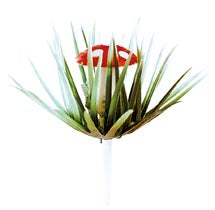 SETAS CON  HOJAS PLASTICO