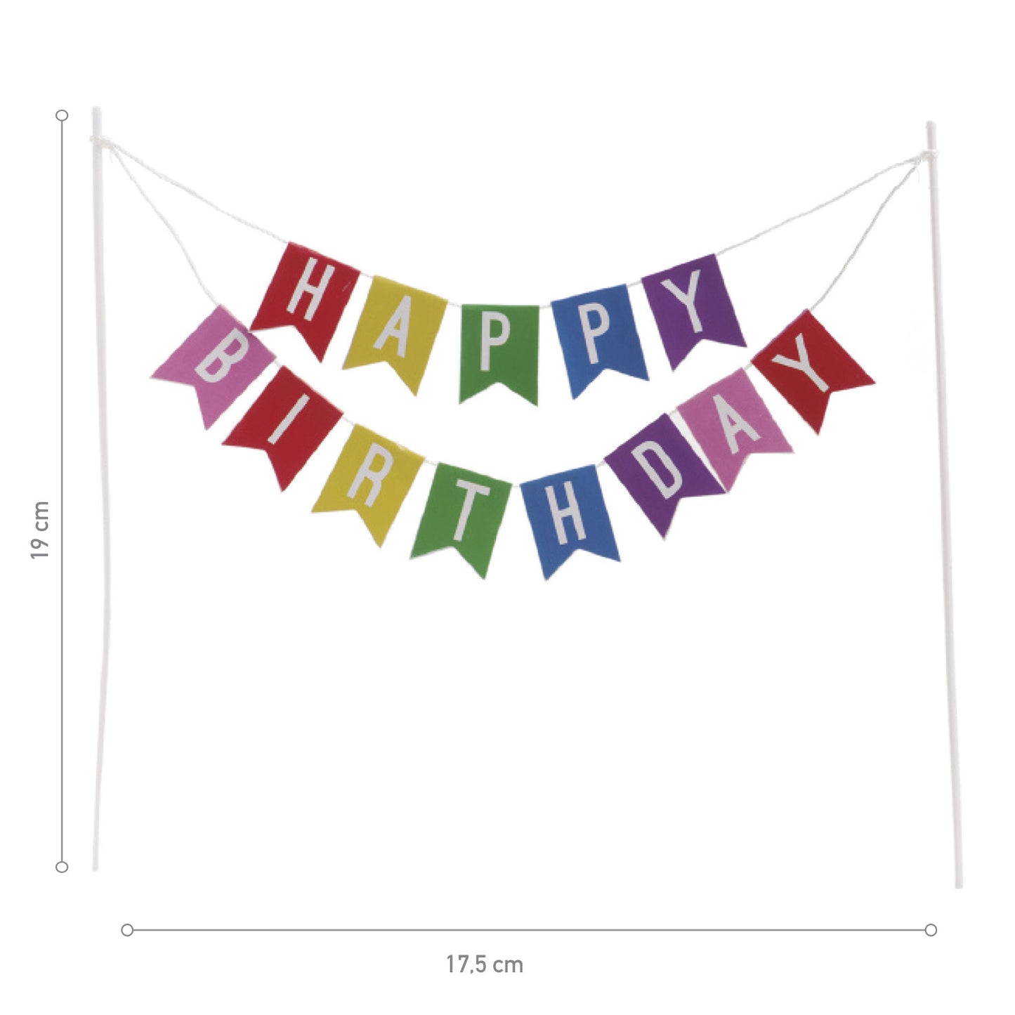 CAKE TOPPER BANDIERA HAPPY BIRTHDAY