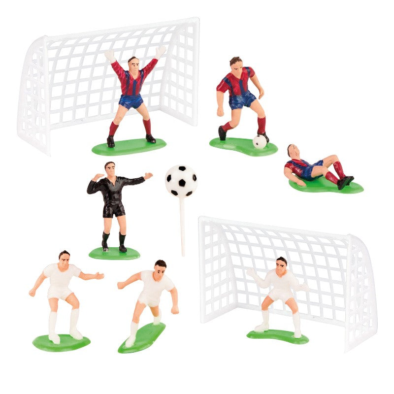 BOX 12 FOOTBALL PLASTIC CAKE DECORATING KITS 5-6,5 CM