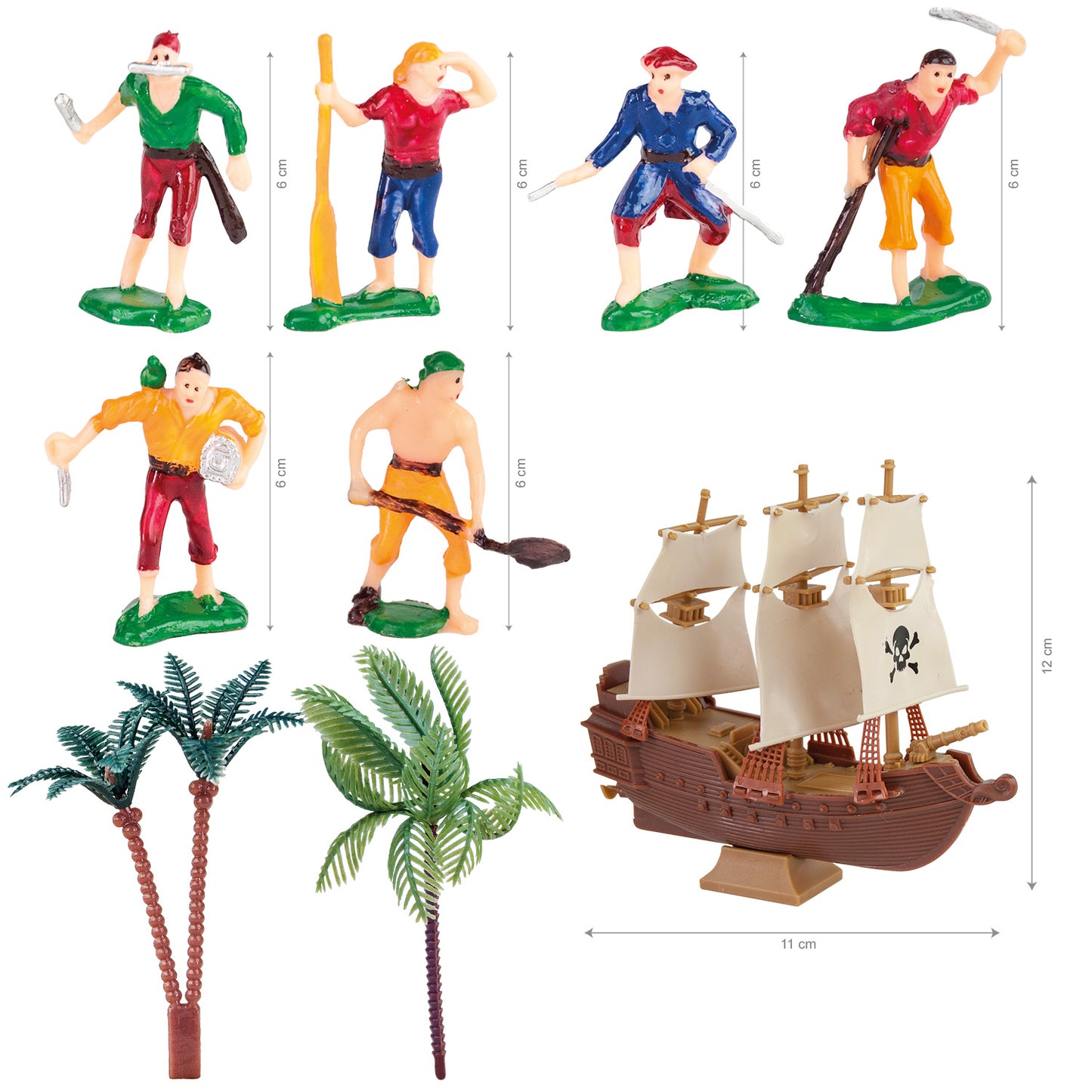 KIT PIRATAS COM BARCO PLÁSTICO