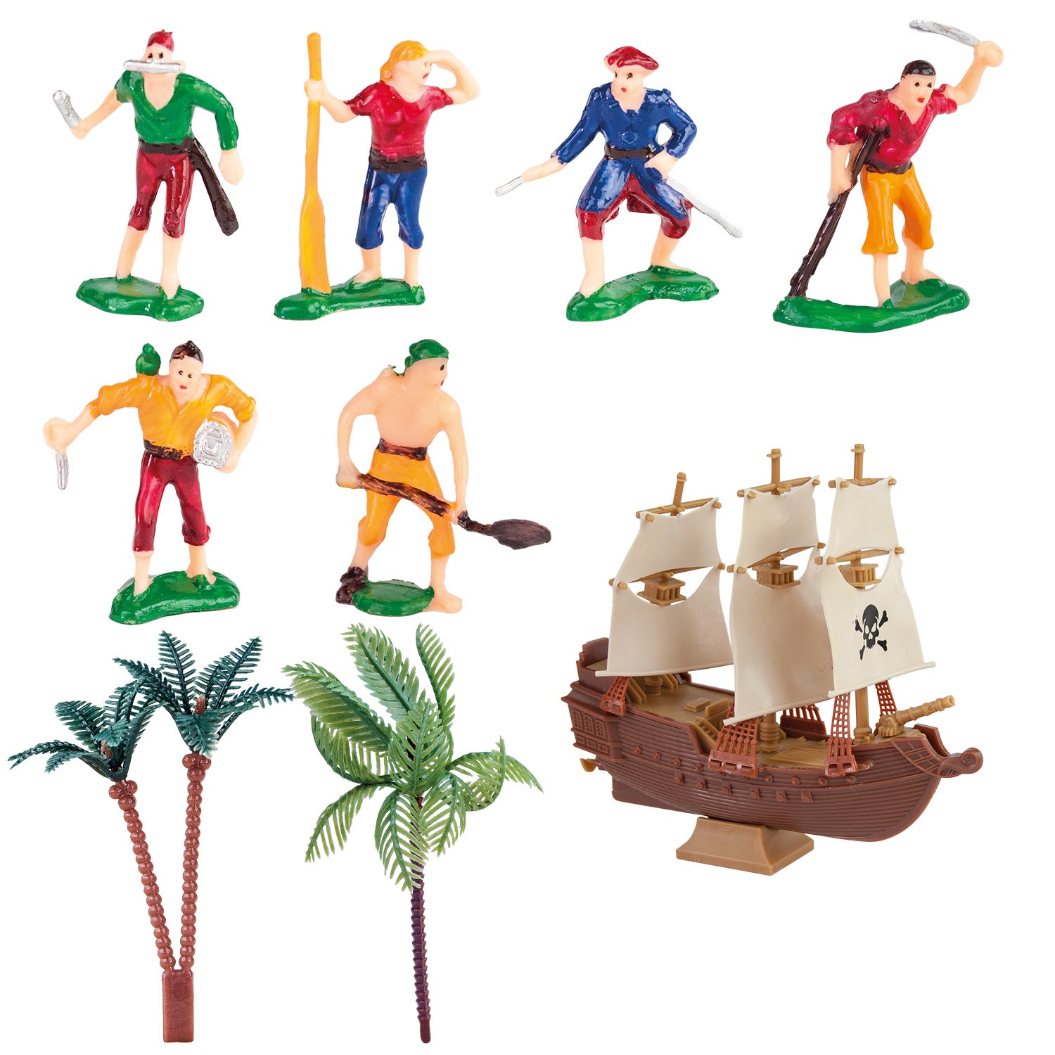 KIT PIRATAS COM BARCO PLÁSTICO