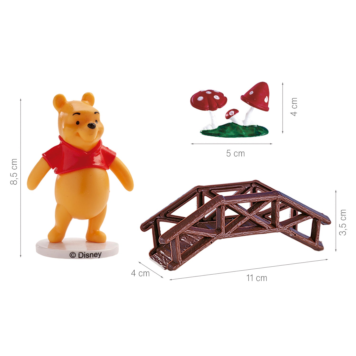 KIT DE DECORAÇÃO DE BOLO WINNIE THE POOH PVC