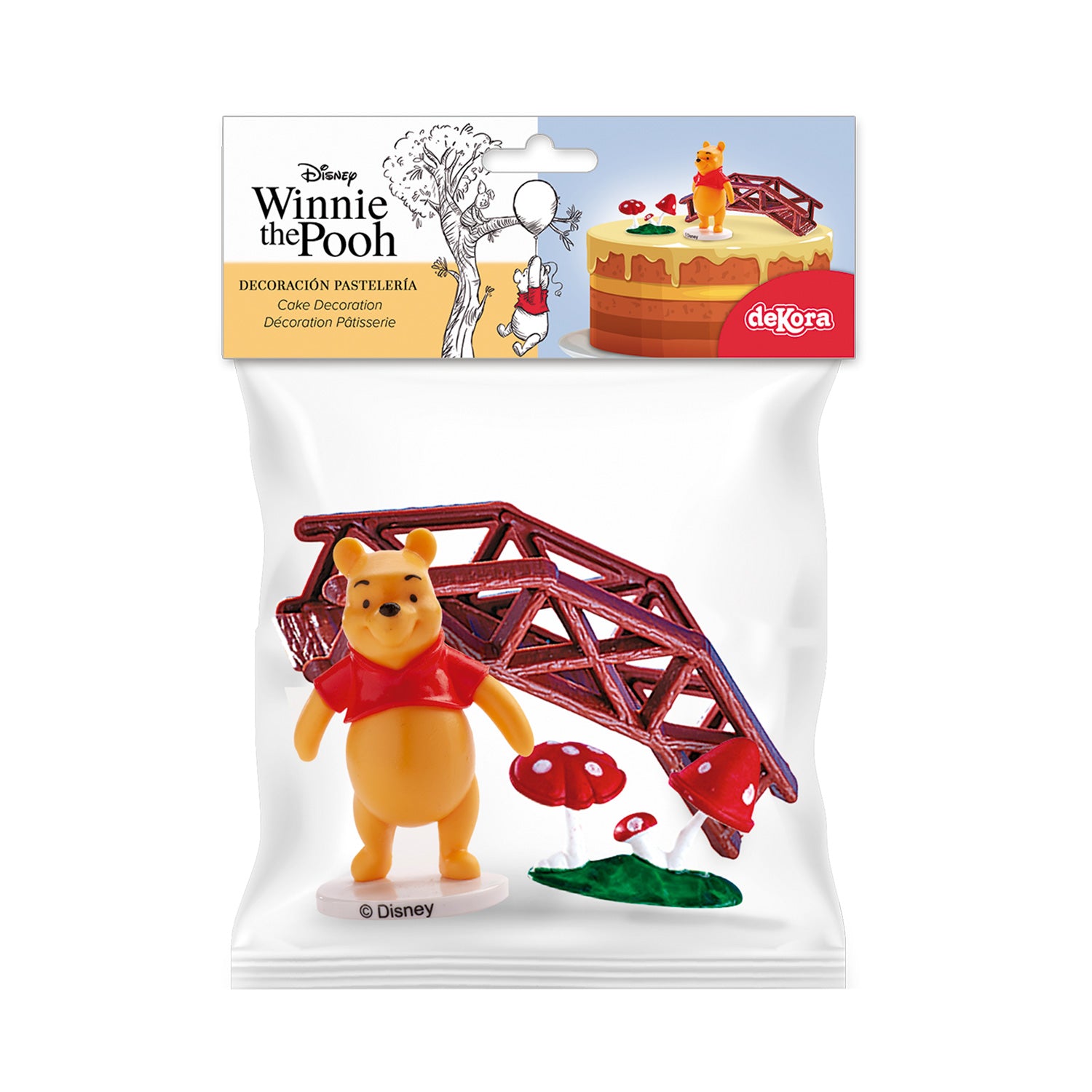 KIT DE DECORAÇÃO DE BOLO WINNIE THE POOH PVC