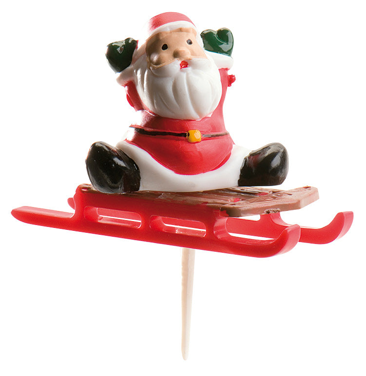 SANTA CLAUS CLASSIC ASSORTED WITH SLEDGE 6-6,5CM