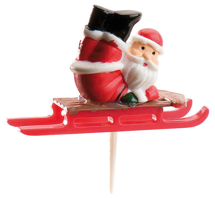 ASSORT.  BABBO NATALE CON SLITTA 6-6,5CM