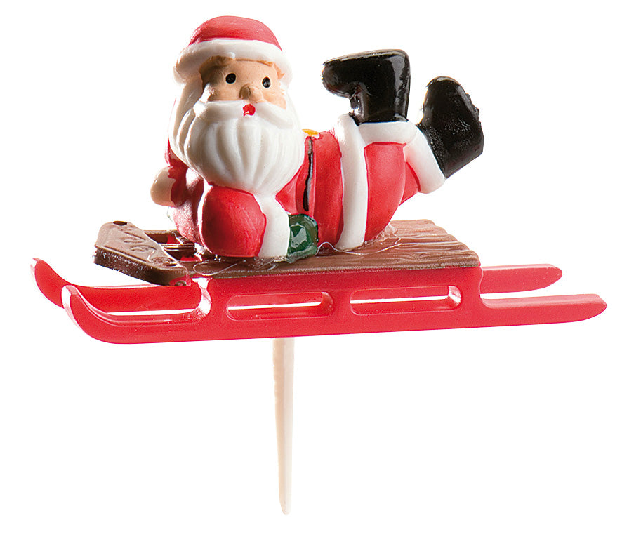 ASSORT.  BABBO NATALE CON SLITTA 6-6,5CM