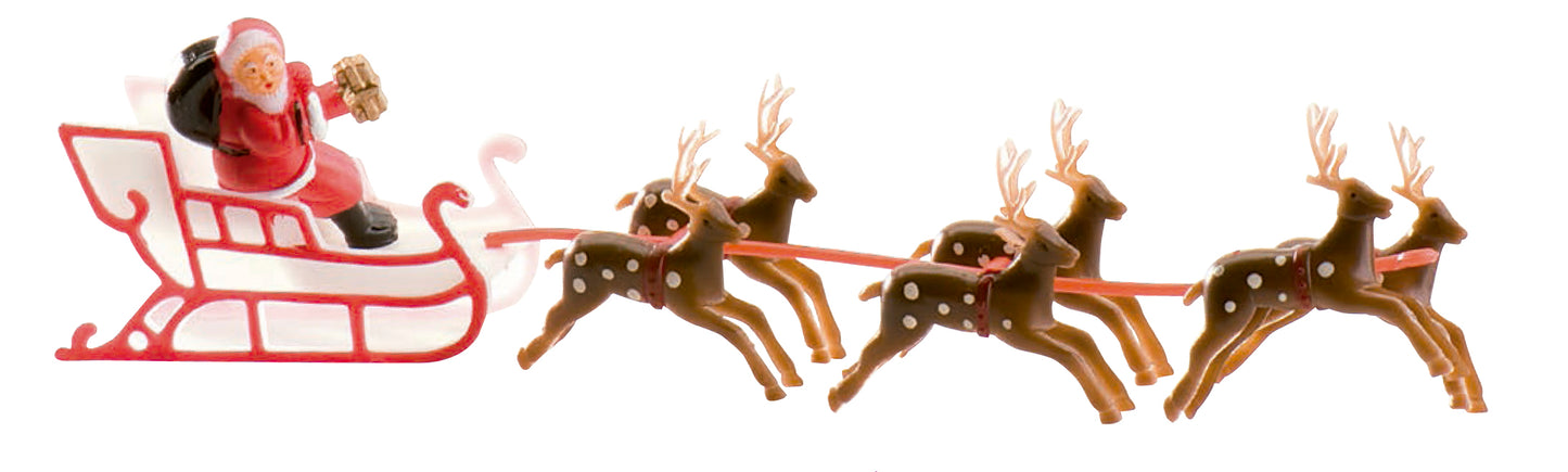 SANTA CLAUS EN TRINEO PLASTICO 22X6CM