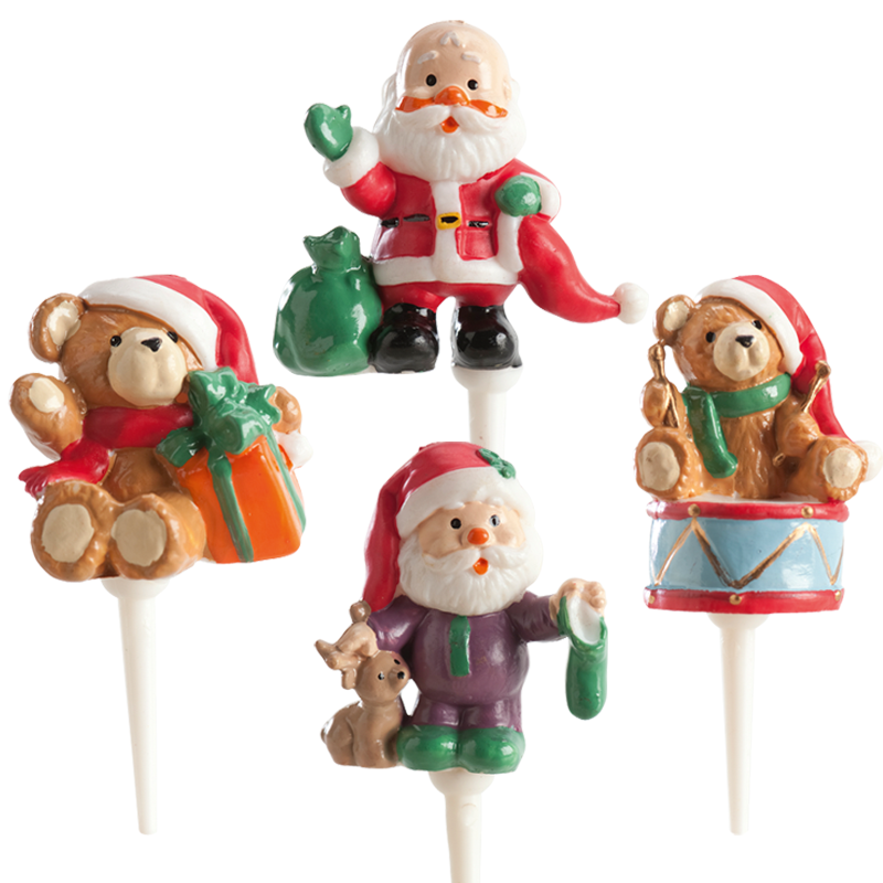 LITTLE BEAR AND SANTA PLASTIC 3CM